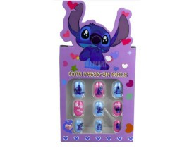 Kit com 12 Unhas Kids Autocolantes Stitch Cute Press-on Nails