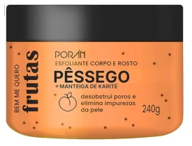 Esfoliante Corpo e Rosto Pêssego + Manteiga de Karité Poran